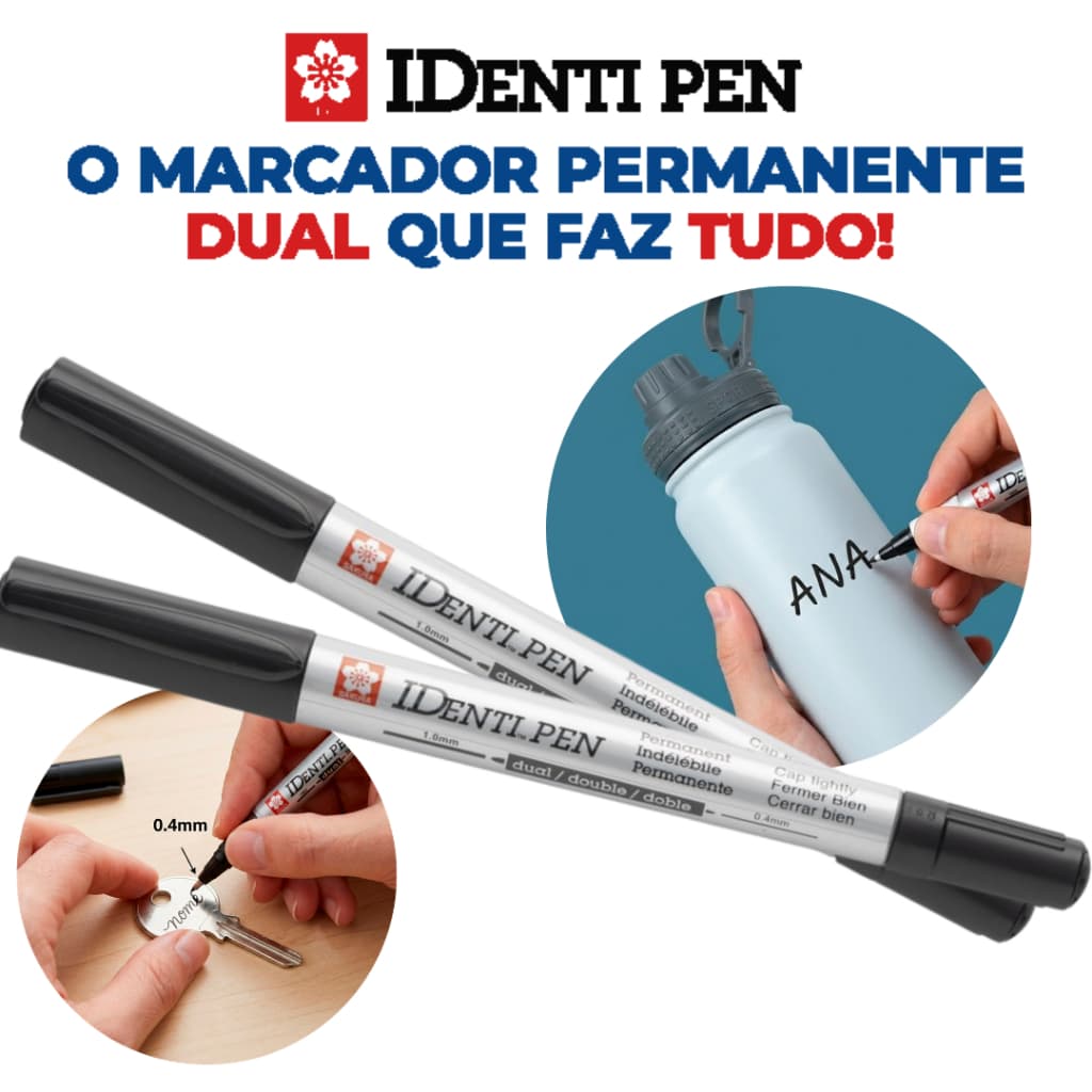 2 Canetas Permanentes IDenti-Pen Sakura – Tinta Preta