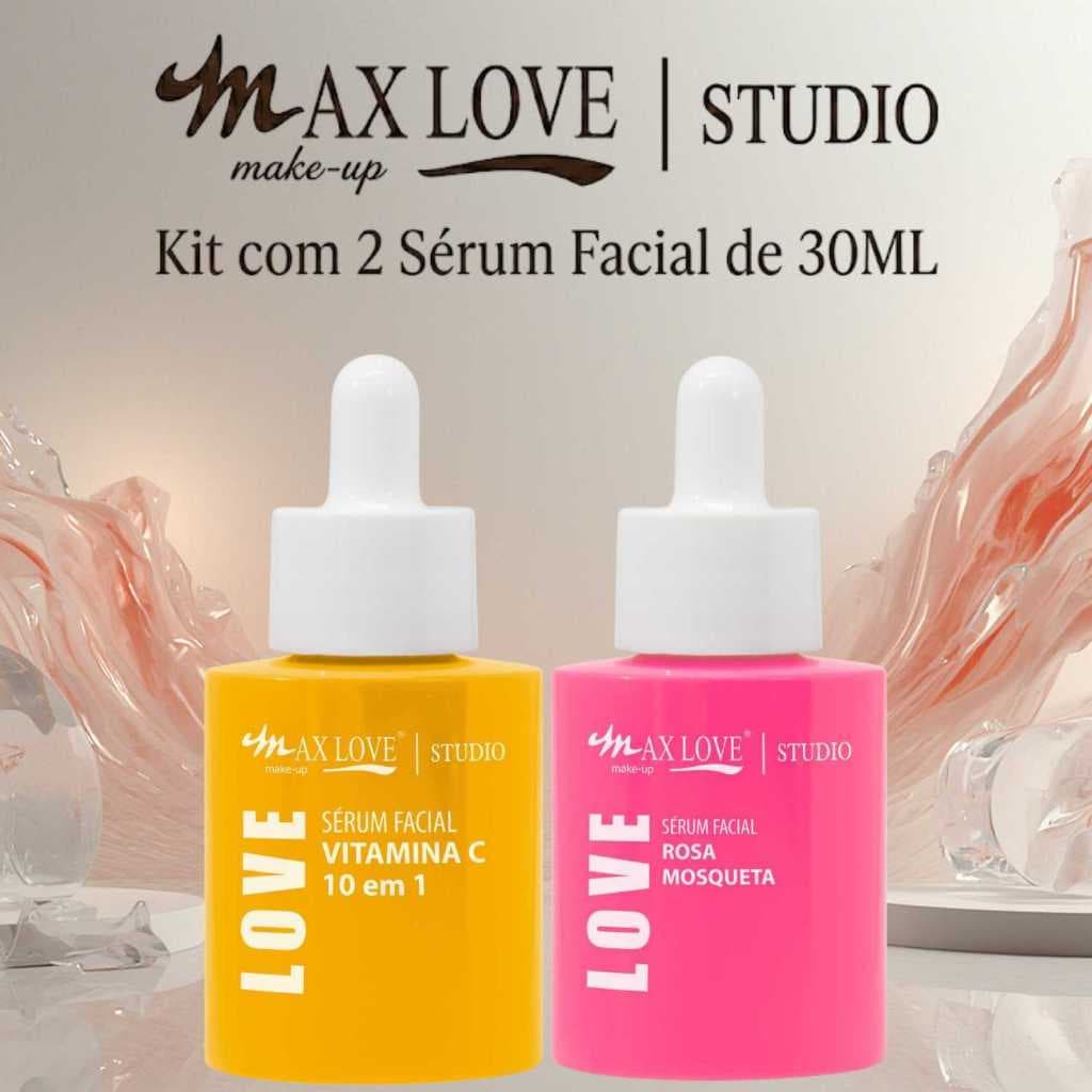 Kit 2 Sérum 30ml - Vitamina C 10em1, Rosa Mosqueta - Max Love