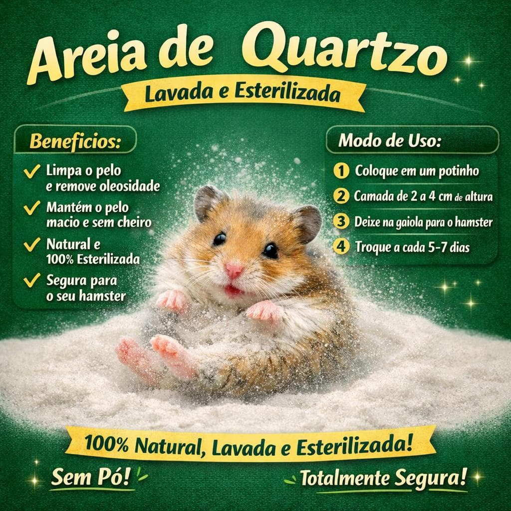 1kg Areia de Quartzo Fina para Banho a Seco Roedores Hamster, twister, sírio e chinchilanº.00