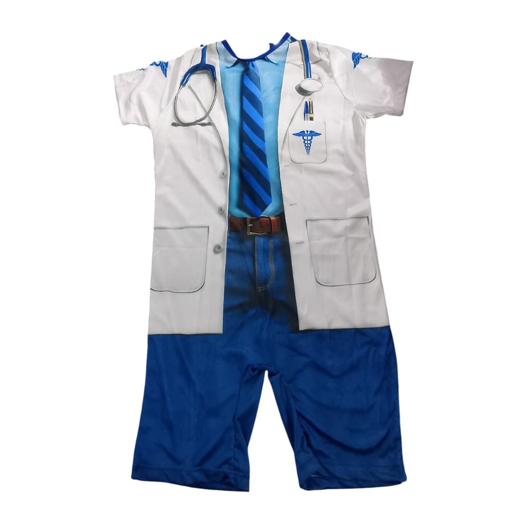 Fantasia Infantil Médico com Jaleco Branco e Detalhes Profissionais