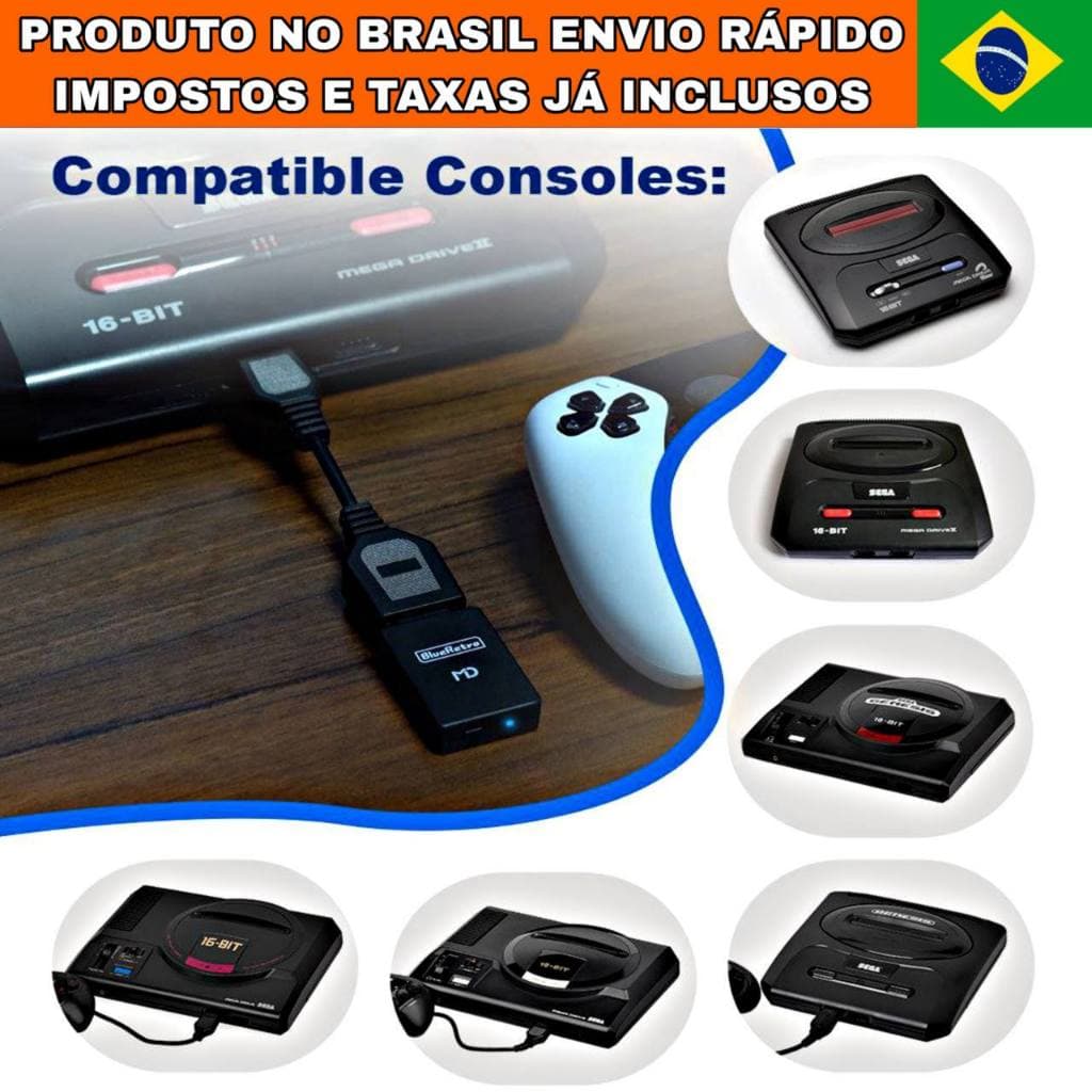 ADAPTADOR Bluetooth para MEGA DRIVE CONTROLE Bluetooth BlueRetro RetroScaler original