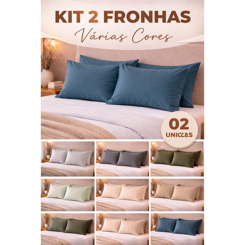 Par de Fronhas Micro Percal 400 Fios – Maciez que Acolhe, Conforto para Suas Noites 70x50 cm