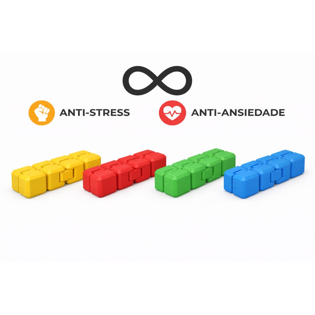 Cubo Mágico Infinito Fidget Anti Stress e Ansiedade – Brinquedo Sensorial Relaxante Diversas Cores Portátil