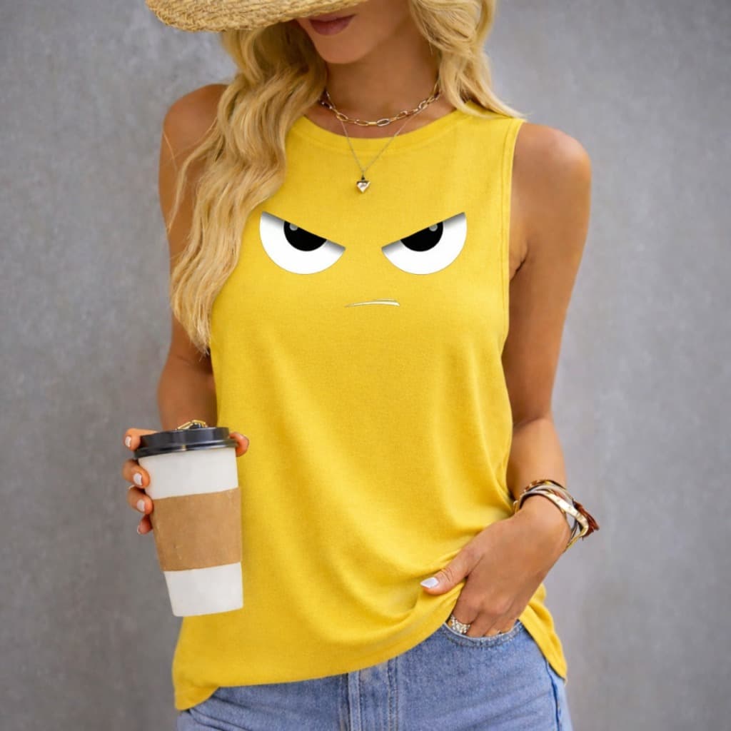 Regata camisa Feminina Sem Manga Gola Redonda Casual Modelo verão Academia Regata Confortável 100% algodão Malha Premium
