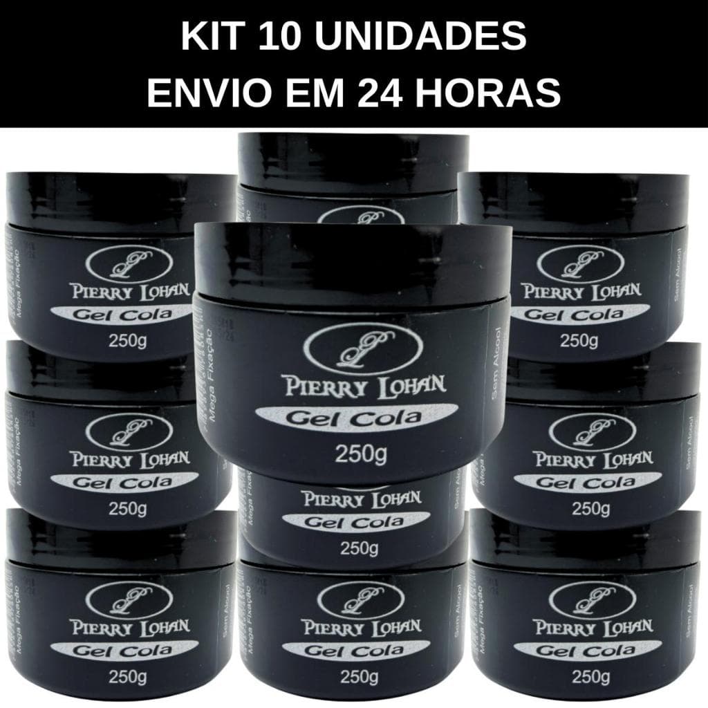 Kit 10 Unidades Gel Cola Pierry Lohan 250g Tranças Baby Hair - Envio em 24 Horas