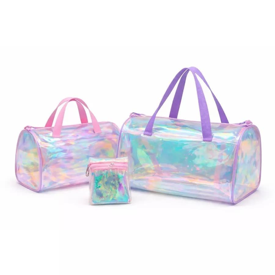 Bolsa Holográfica Transparente PVC Impermeável Praia Piscina Academia Viagem