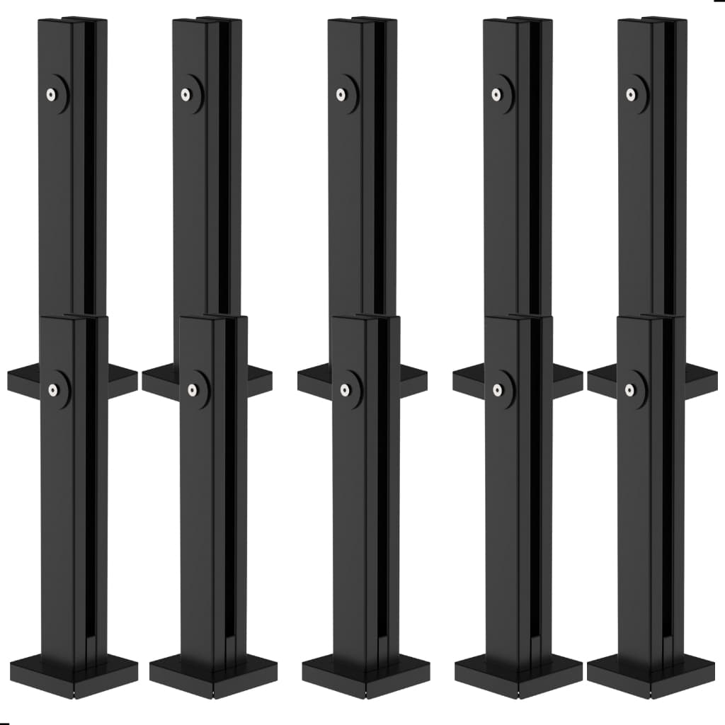 Kit 10 Torre Guarda Corpo Coluna Pinça Preto 30cm Para Vidro