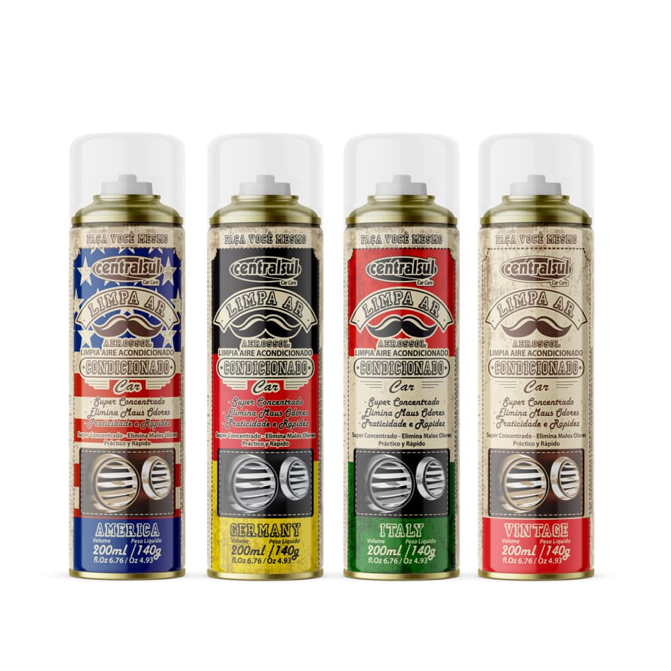 Centralsul Limpa Ar Condicionado Granada Men Cuidado Carro Aerossol Limpeza 200ml