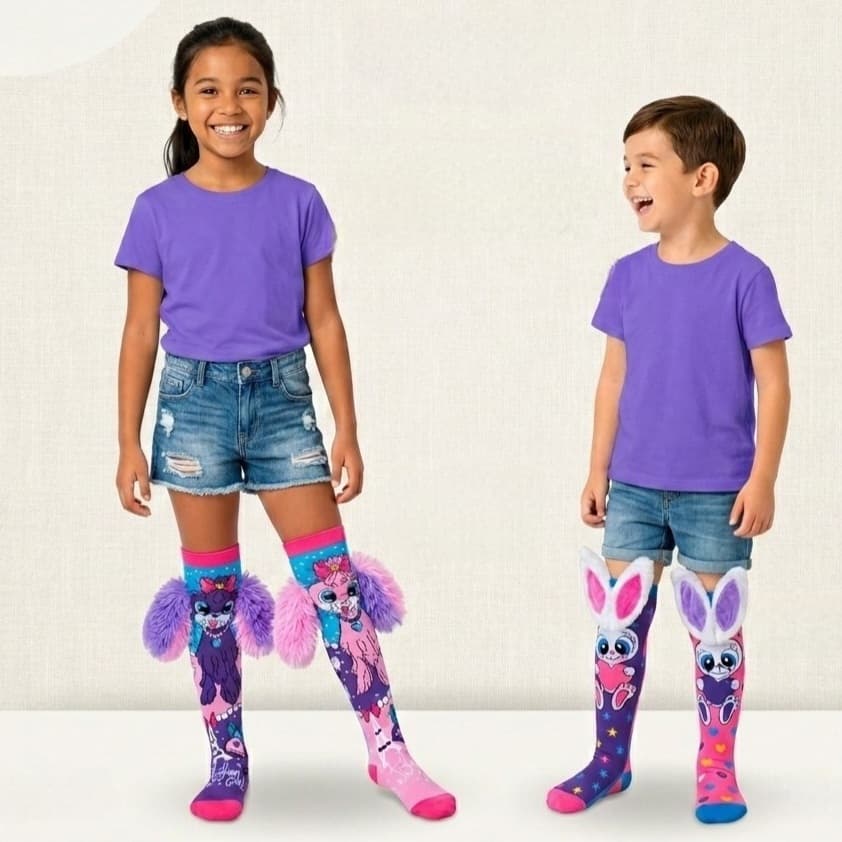 Meia 3D Infantil Cano Alto Personagens Colorida Unissex Meia Maluca Menino Menina 28 a 36