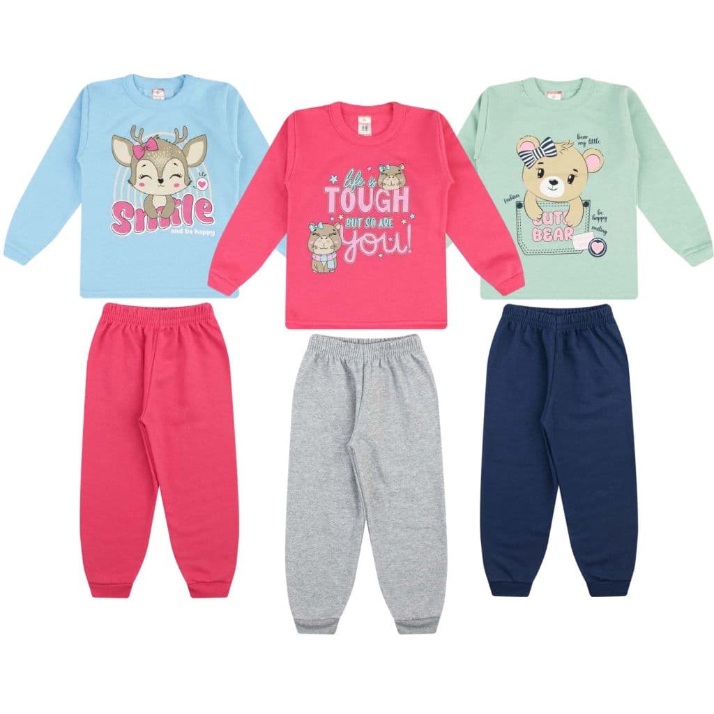 Kit 6 Peças Infantil Menina Juvenil 1 ao 14 - Roupa Infantil Juvenil Inverno