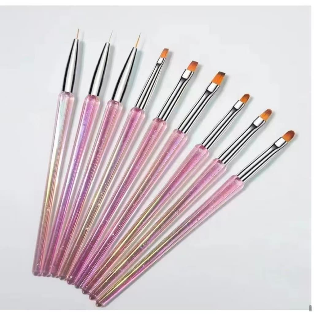 Kit 8 pincel De Pintura Náilon Artista Pincéis Aquarela rosa Cores