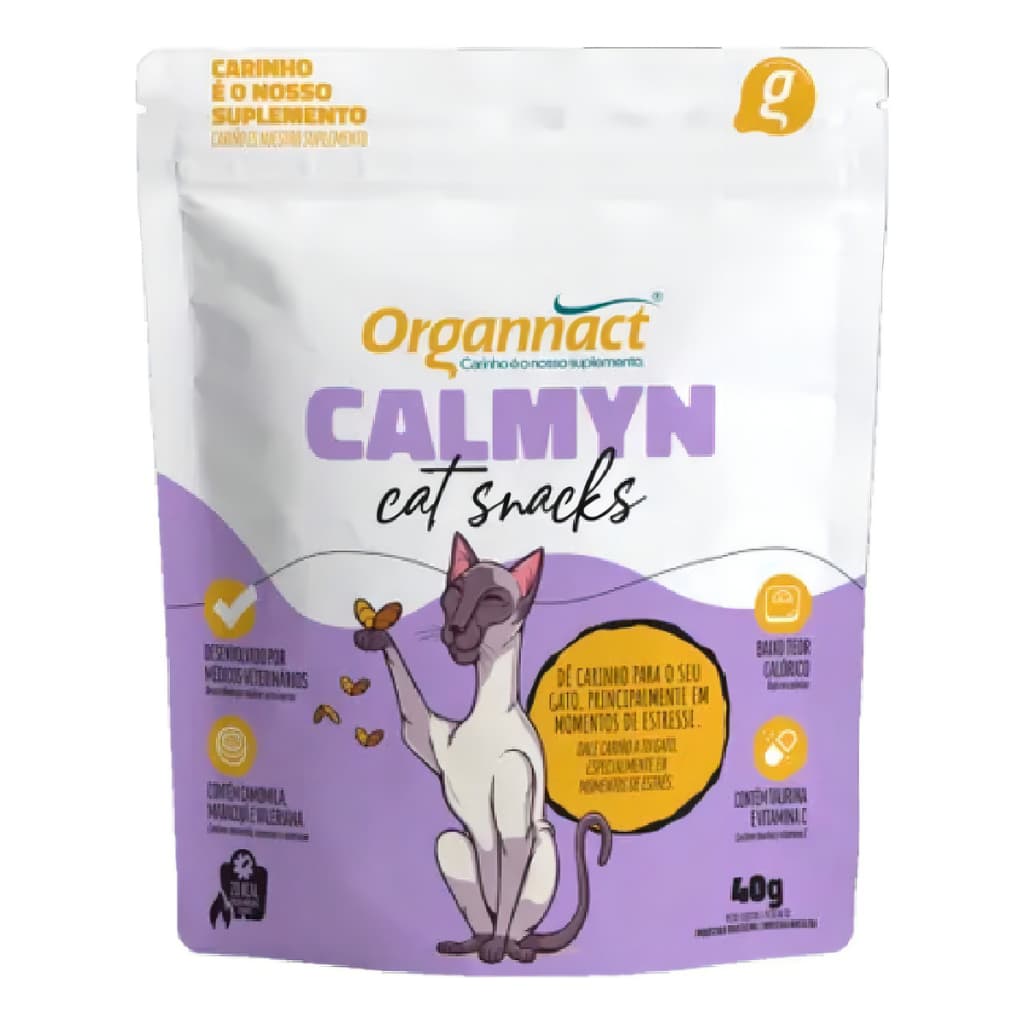 Calmyn Cat Snacks 40G Petisco Para Gato Funcional Petisco Calmante Para Gatos Organnact 40G