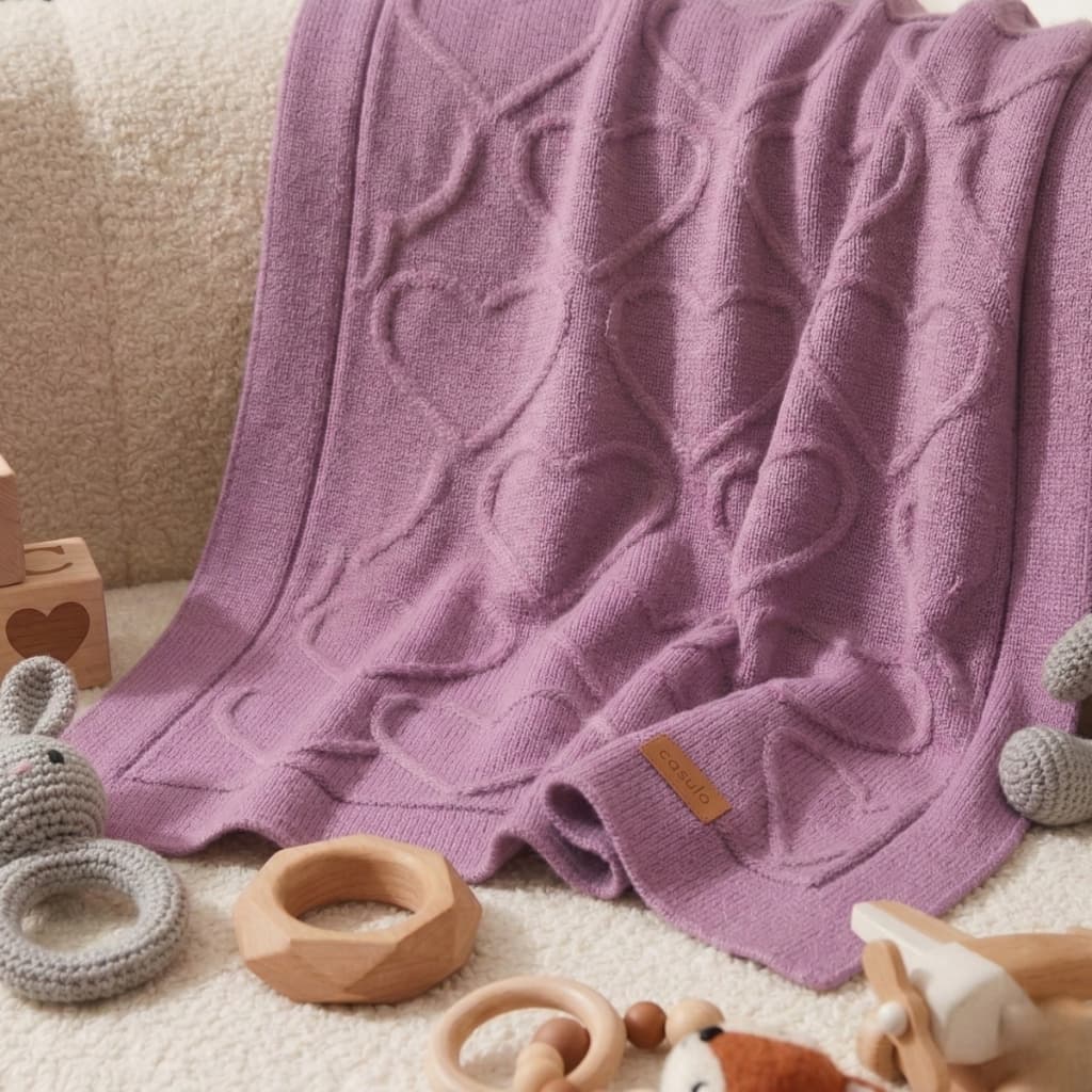 Manta Infantil Menina Menino Coração 80x80 Soft Super Macia e Aconchegante