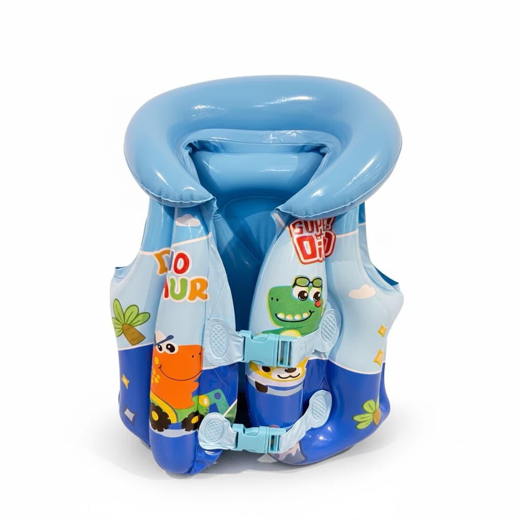Colete De Natação infantil Liso e Com Estampa, Terno Inflável Praia/Piscina tem Diversão