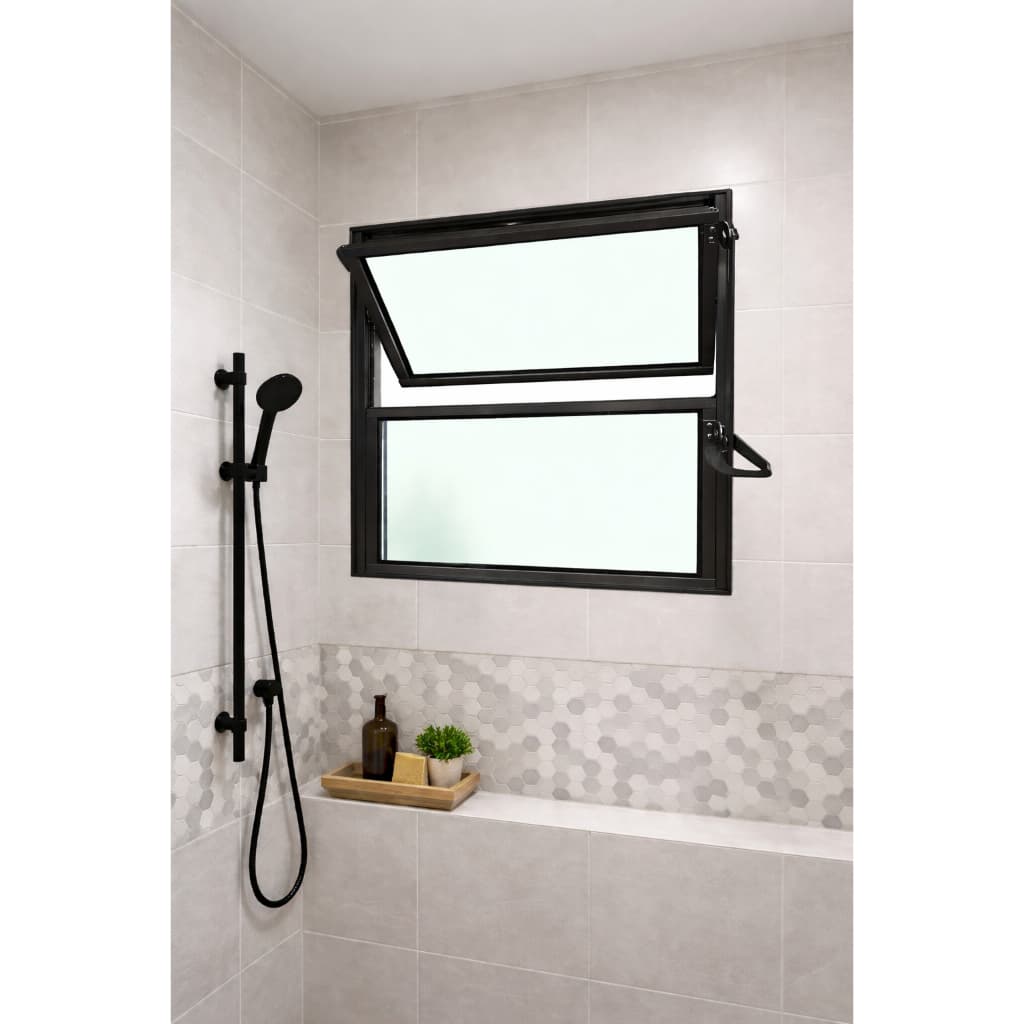 Vitro Basculante 40 x 60 Alumínio Preto Vidro Liso