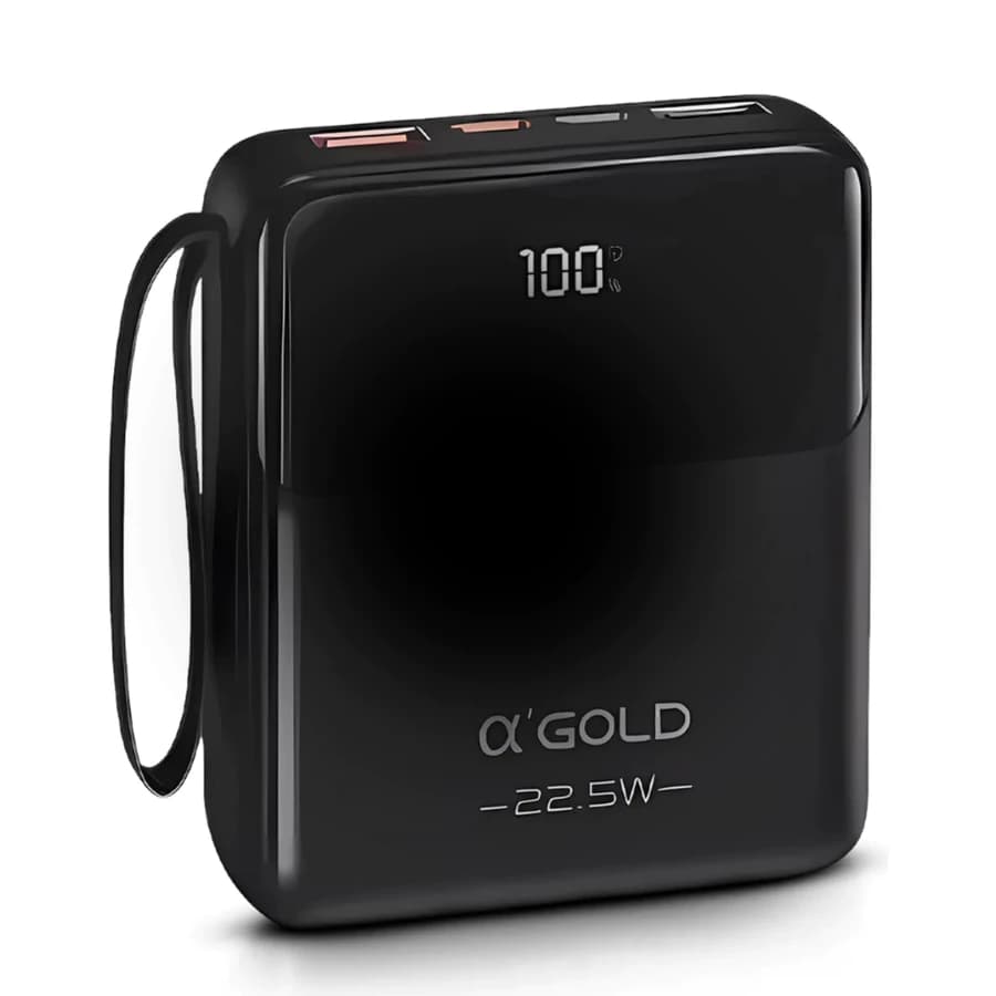 Power Bank 10.000mah 22.5W Gold - Carregador portatil turbo - Carga rapida - Bateria externa