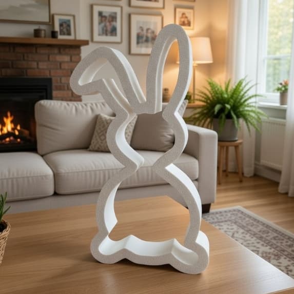 Coelho Decorativo de Páscoa Minimalista Enfeite de Mesa e Decoração