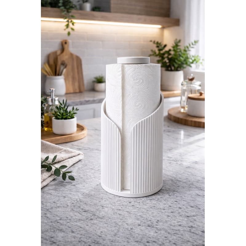 Porta papel toalha branco moderno, porta rolo de papel, suporte papel toalha cozinha, mesa posta