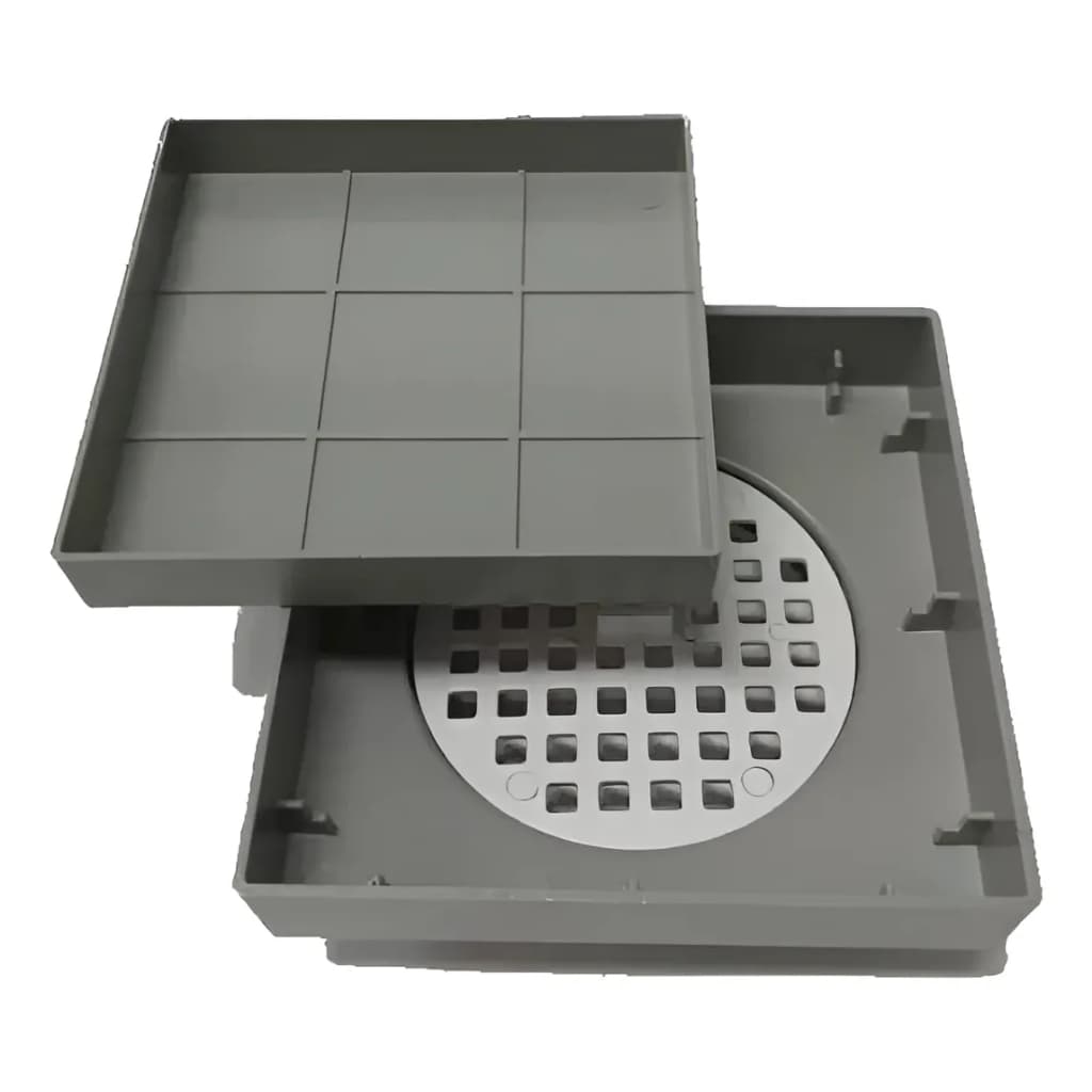 Ralo Invisível para Banheiro 13x13 Encaixe Porcelanato Saída 10cm Anti Resíduos