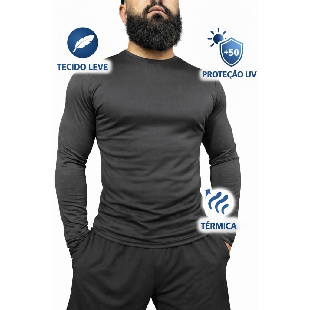 Camiseta Proteção Solar UV 50+ Térmica Slim Dry Fit Segunda Pele
