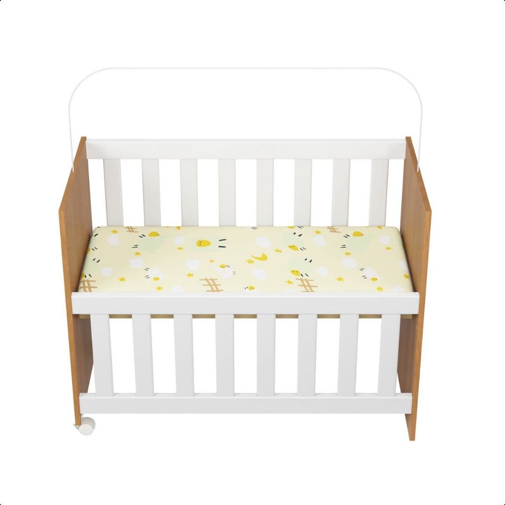 Mini Berço Nina Com 2 posição na grade Com Colchão