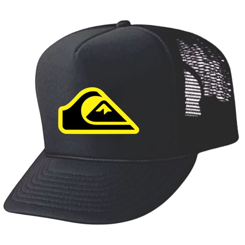 Boné Quiksilver Amarelo Trucker Telinha Respiravel Com Regulagem Aba Curva