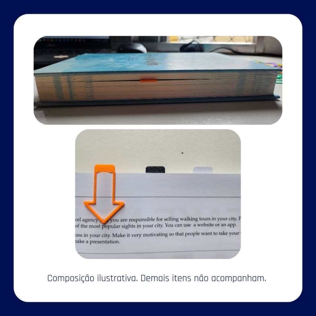 Marcador de Página Clip para Livro • Organizador de Leitura • Kit 10 20 30 ou 50 Unidades