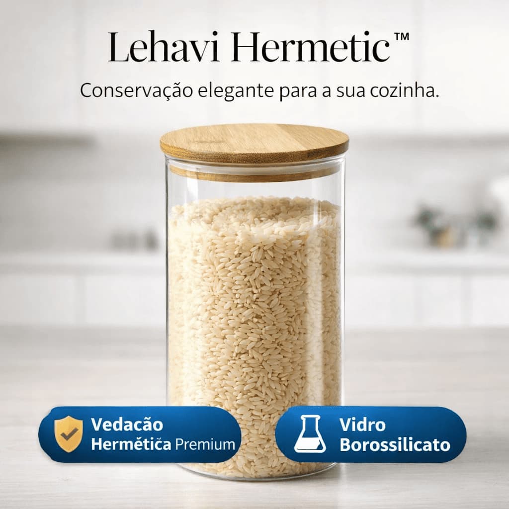 Lehavi Hermetic™ – O Pote de Conservação mais premium que Revoluciona a Organização da Sua Cozinha.