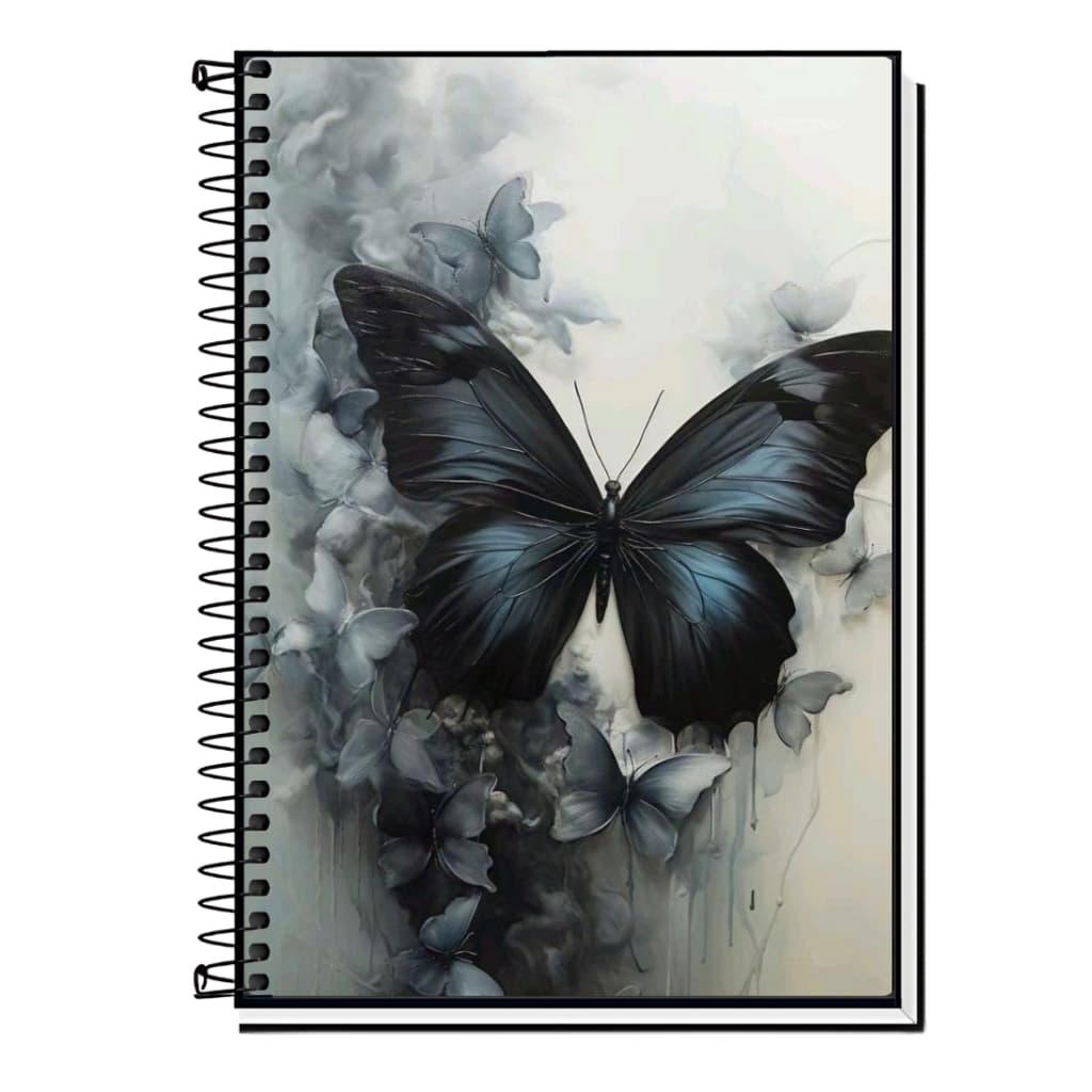 Caderno Universitário Borbolete premium – Capa Dura Espiral | 1, 10, 15 ou 20 Matérias | Caderno Escolar
