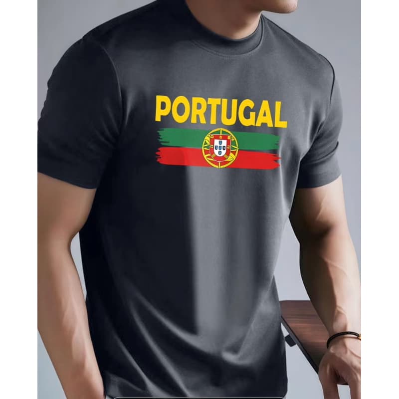 Camisa Camiseta Unissex PORTUGAL 🇵🇹  Excelente Acabamento Estilosa Confortável Gola Redonda 100% Algodão