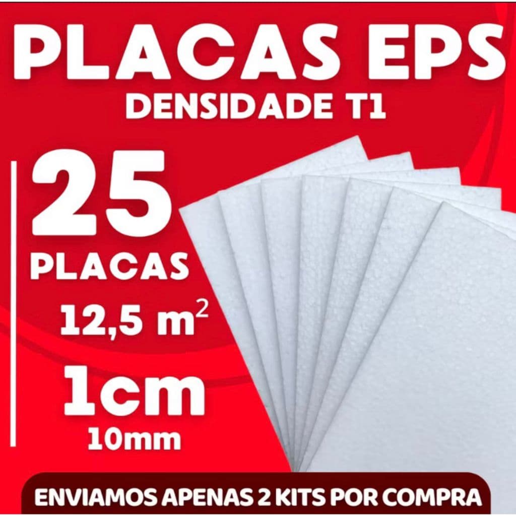 25 PLACAS EPS ANTICHAMAS - 10MM (1CM) ESPESSURA - ACÚSTICO E TÉRMICO - ENVIO IMEDIATO