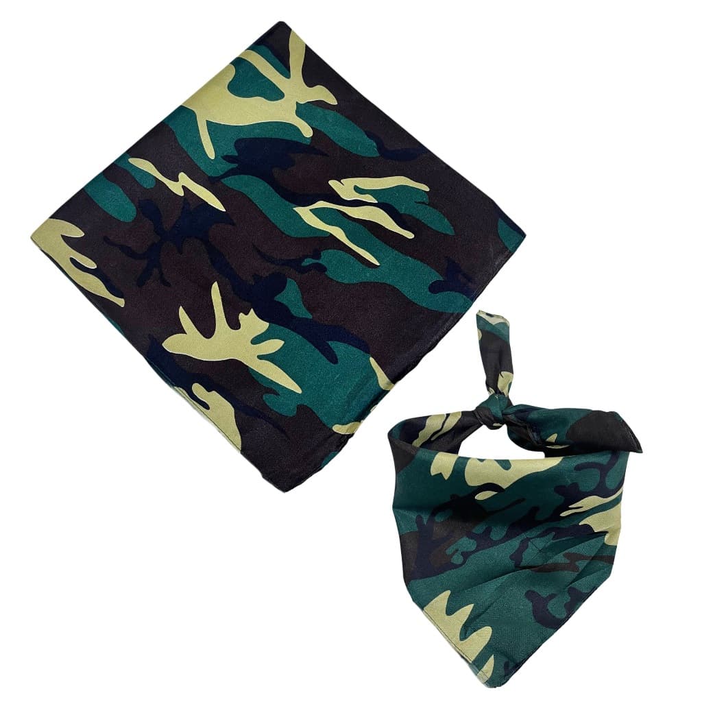 Bandana Camuflada Verde Exército Militar Lenço Estampado