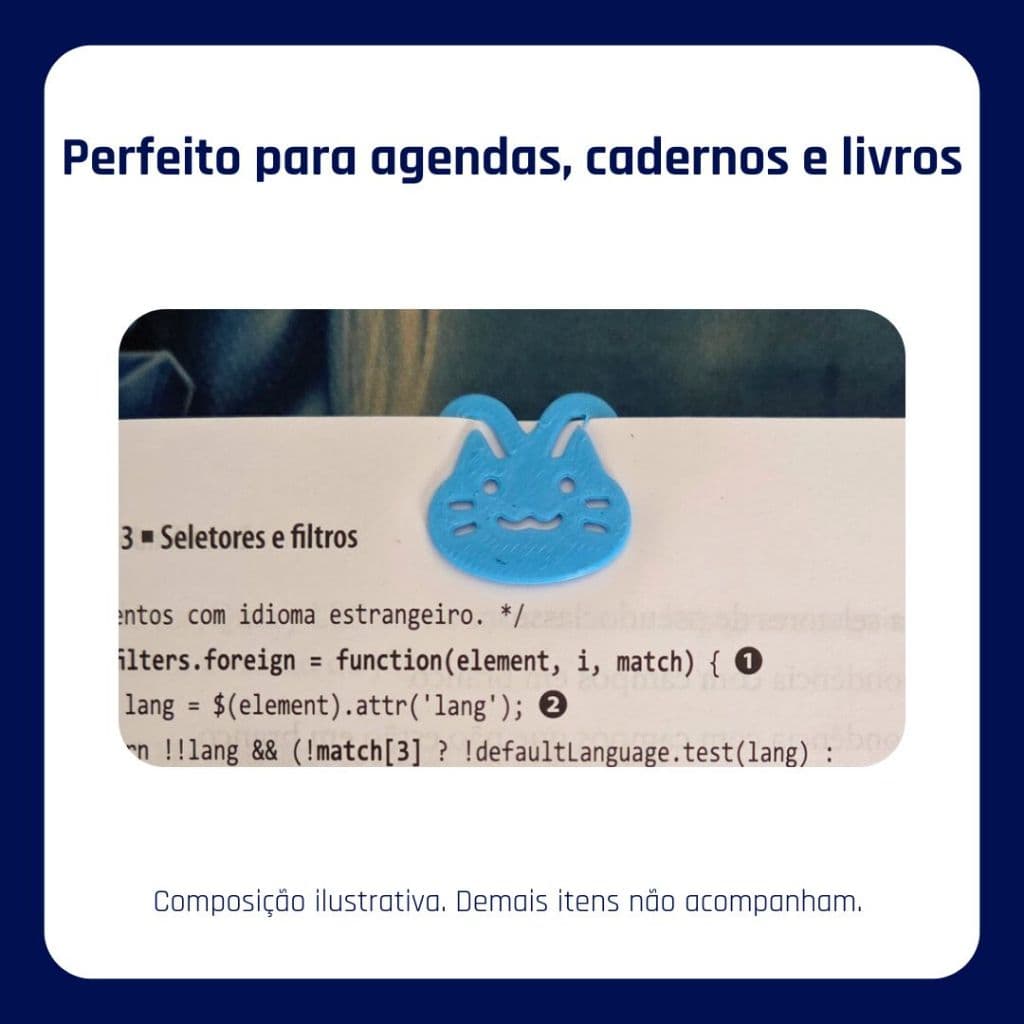 Marcador de Página Gato Fofo para Livro e Caderno • Kit 10 20 30 ou 50