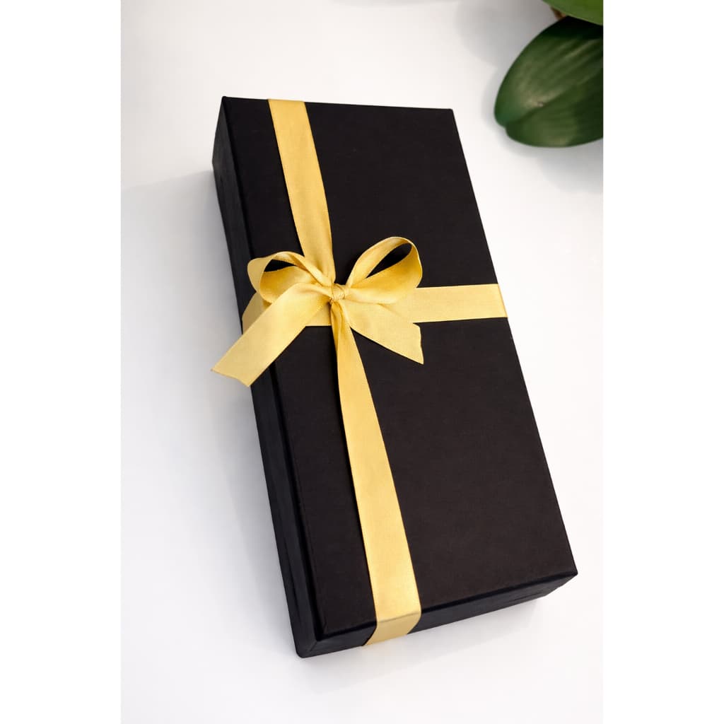Caixa Presente Luxo para Chocolate e espumante | Caixa Cartonada com Laço 10x 21x7cm