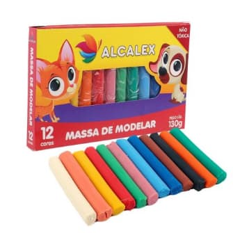 Massinha De Modelar com 12 Cores 130g Massabel Massinha, de, Modelar