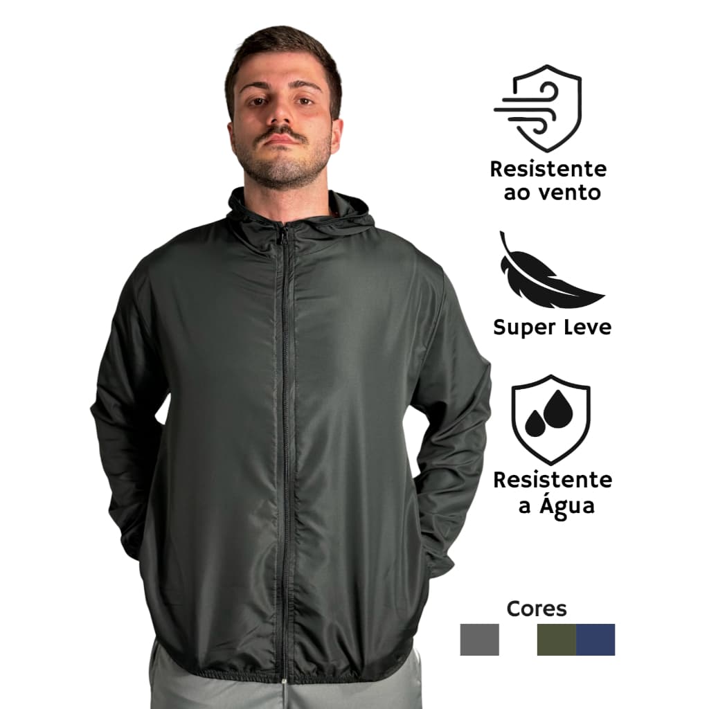 Jaqueta corta vento impermeavél premium super leve