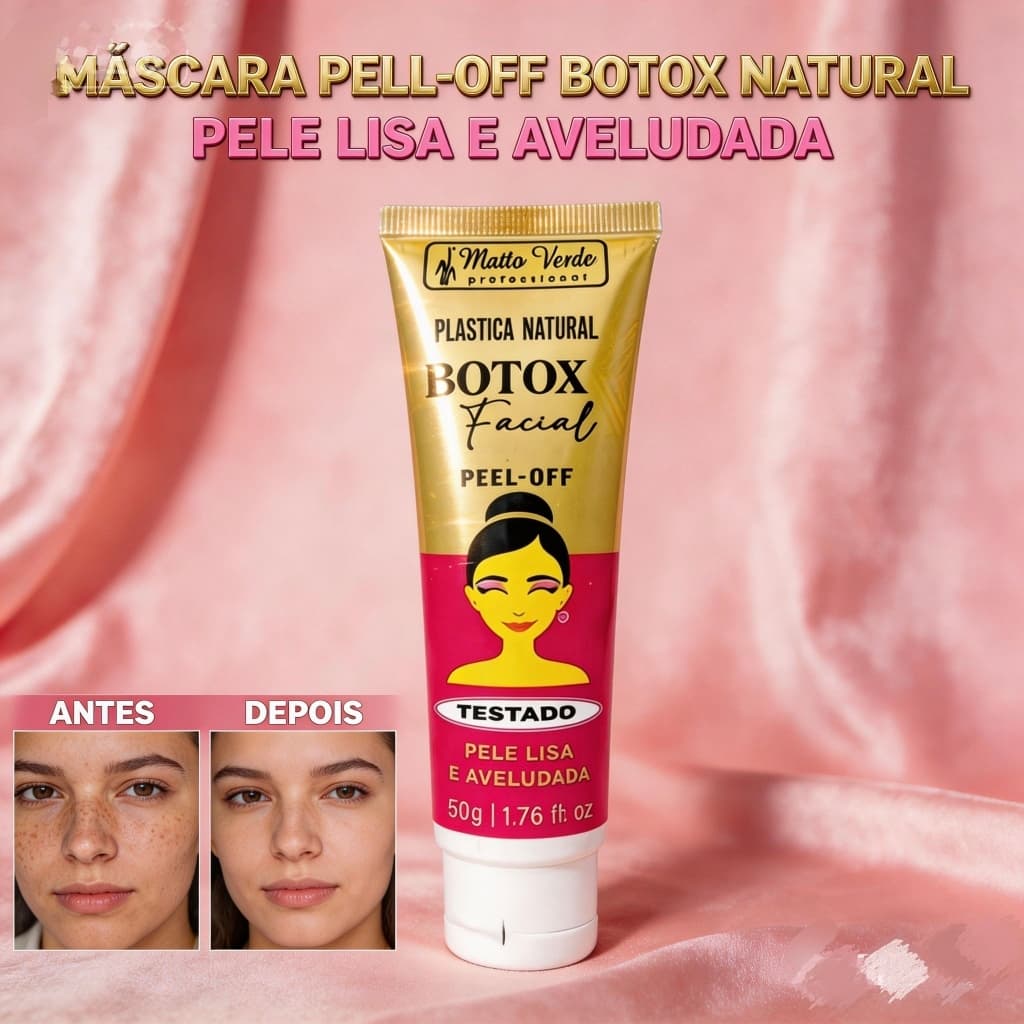 Peeling Facial Botox Natural - Pele Lisa e Aveludada, Ideal para Cuidados Diários