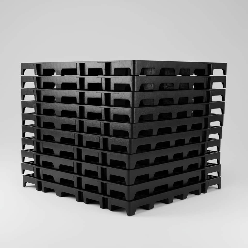 Kit 40 Pisos Plastico Preto Estrado Palete 50x25x2,5cm Piso Box Banheiro Chuveiro Vestiário 5 metros Quadrados