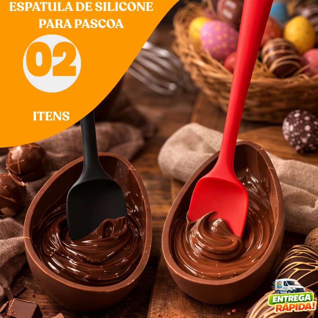 Kit Espátula de Silicone Pão Duro 2 Peças Perfeito Para Chocolate Ovo de Páscoa Confeitaria Cozinha