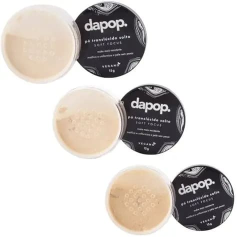 PÓ SOLTO TRANSLÚCIDO DAPOP – ACABAMENTO MATTE E FIXAÇÃO PERFEITA DA MAQUIAGEM