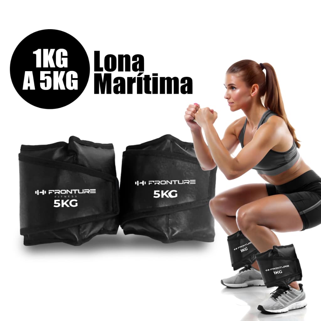 PAR Caneleira de Peso Lona Marítima Tornozeleira Exercicios Treino Profissional Academia 1 a 5