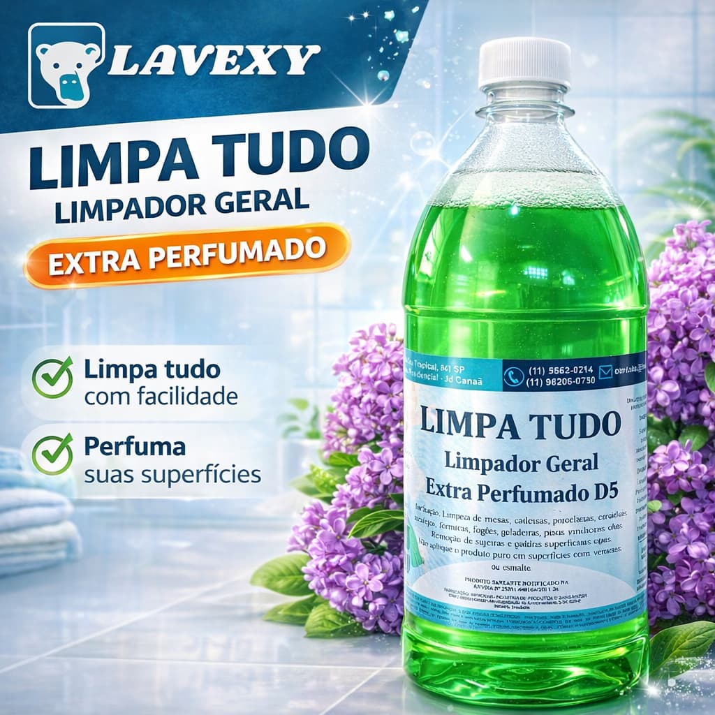 Limpa Tudo Multiuso 1L Limpeza Pesada Sofá Carpete Box Banheiro Fogão Forno Carro