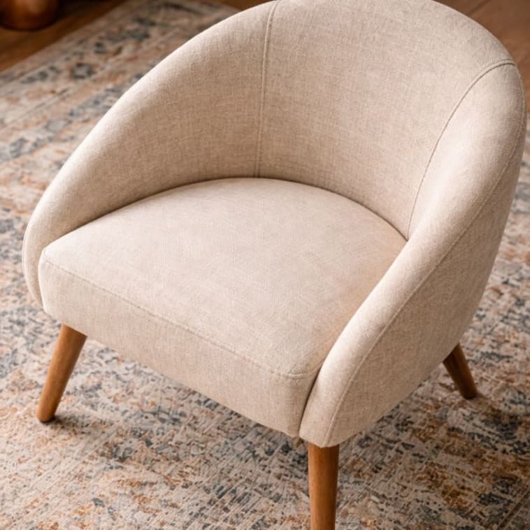 Poltrona Luna Premium Linho Confortável Design Sala de Estar, Jantar e Recepção Decoração