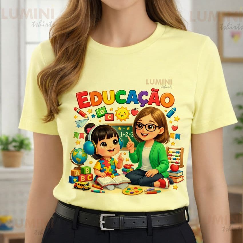 Blusa Tshirt Feminina EDUCAÇÃO autismo escola professora