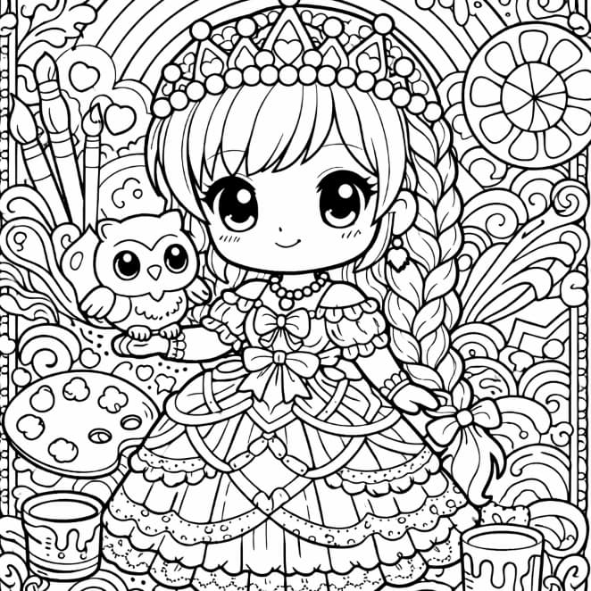 Desenhos para Colorir TEMA: PRINCESAS - Tamanhos A4 e A5 - Até 200 unidades