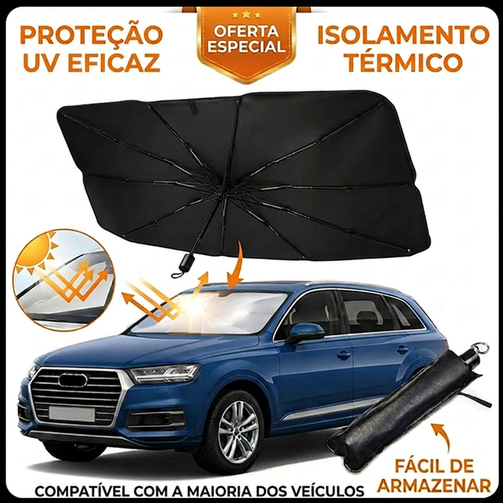 Guarda Sol para Carro Padrão - Proteção UV e Térmica para Para-brisa, Conserva Painel