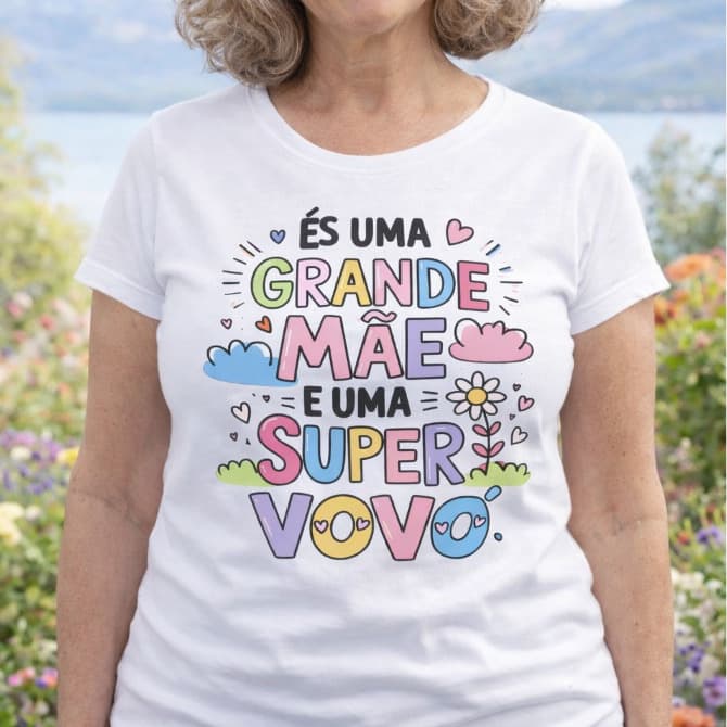 Camiseta Dia das Mães És Uma Grande Mãe e Uma Super Vovó Presente Criativo