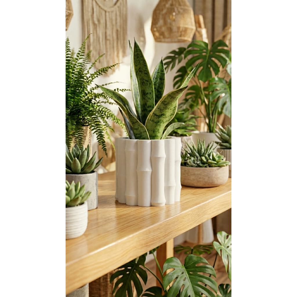 Vaso Decorativo Moderno para Plantas | Vaso para Suculentas, Cactos e Plantas Pequenas | Branco Preto Cappuccino