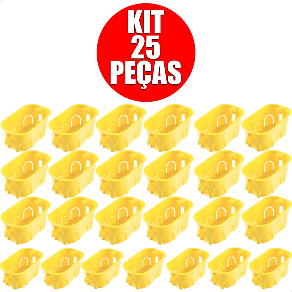 Kit Caixa De Embutir Drywall 4x2 Amarela Para Gesso 5, 10, 25 Un
