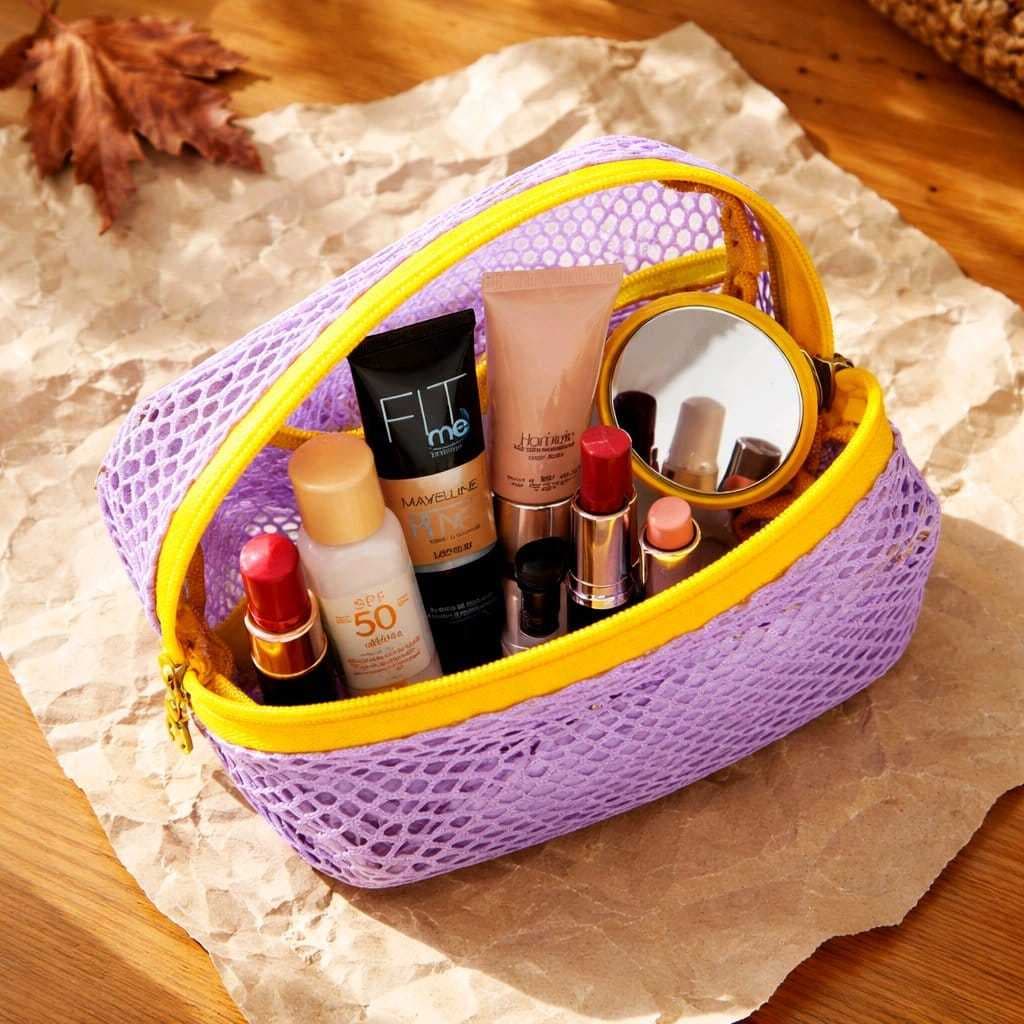 Necessaire em Tela Compacta Resistente Viagem Itens Pessoais Organização